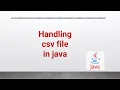 handling csv file in java