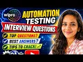 Wipro Interview Real Questions Answered Automation Testing Technical Round - 2
