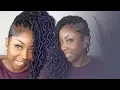 How to Crochet Ombre Blue Wavy Faux Locs tapered sides