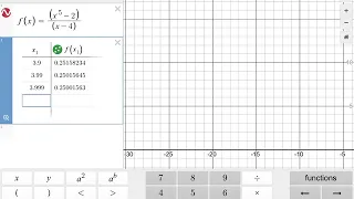Limit as X approaches C Using Desmos