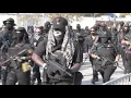 All-Black NFAC militia marches in Lafayette Louisiana two shots fired from outside group