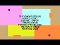 15-PYTHON TUTORIAL SERIES CODE-DECODE INPUT OPERATION IN PYTHON PROCESSING THE INPUT