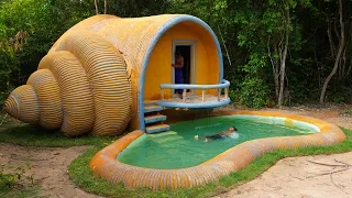 Building Jungle Snail Villa with Luxury Swimming Pool [ Full Video ]