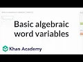 How to write basic expressions with variables 6th grade Khan Academy