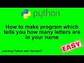 Find how many letters are in your name using while loop