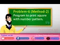 Program to print Square with number pattern Method - 2