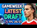 MY NEW GW1 FPL DRAFT BEST RANK 437 Fantasy Premier League