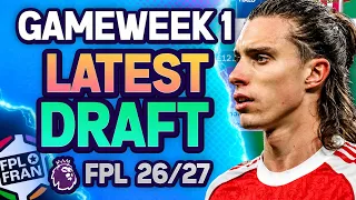 MY LATEST GW1 FPL DRAFT BEST RANK 437 Fantasy Premier League
