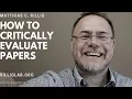 How to critically evaluate a research paper in ecology