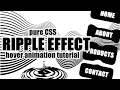 Amazing Pure CSS Ripple Animations Hover Effect on Buttons with HTML and Inline SVG