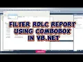 How to filter the RDLC report using combobox in VB net