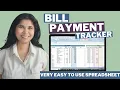 Bill Payment Tracker Spreadsheet - The EASY way to Organize your Bills