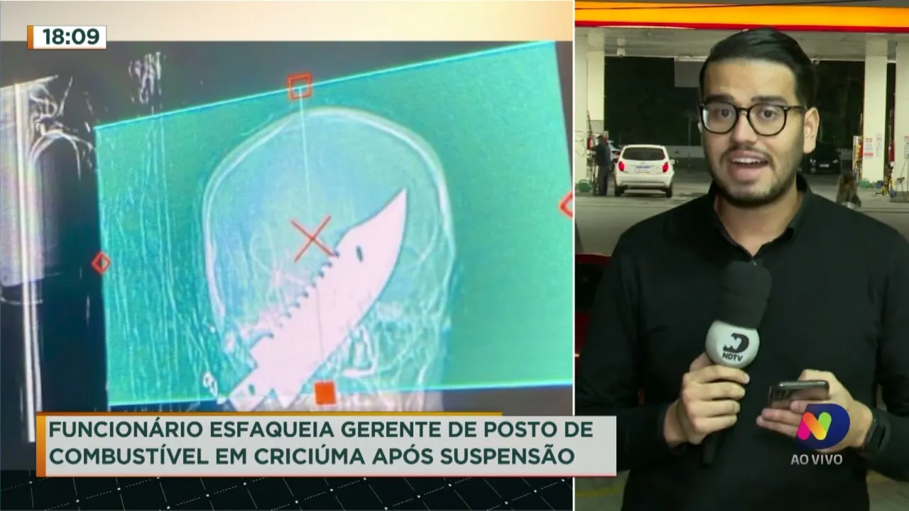 Frentista dá golpes de faca em gerente de posto de gasolina em Criciúma