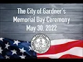 City of Gardner MA 2022 Memorial Day Ceremony