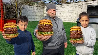 Cooking The Best Cheeseburgers At Home in Village!