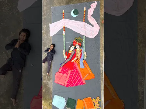 🥻Saari Art of  Krishna ji & Radhe ji,😱￼ // #janmashtami #janmashtamispecial #krishna