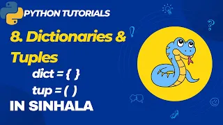 8 Dictionaries and Tuples in python in sinhala Python 3 Programming Tutorials