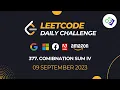 377 Comibnation Sum IV DP Tabulation C Daily Challenge 9 Sep 2023