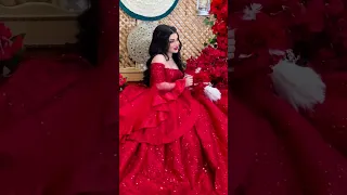 اجمل بدلة عروس الون احمر موديل 2023 