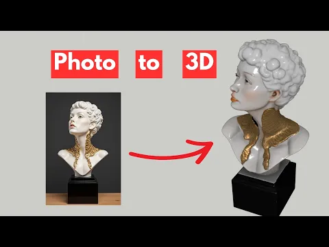 AI photo to 3D model tutorial preview