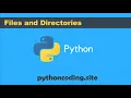 Tutorial 039 Python Programming Files and Directories