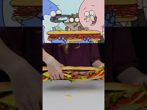 Hoagie Sandwich From Regular Show🥖🍖🥬 #hoagie #regularshow #food #sandwich #cooking #mordecai #rigby
