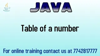 java program to print table of a number