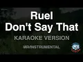 Ruel - Don't Say That (Instrumental) (Karaoke Version)