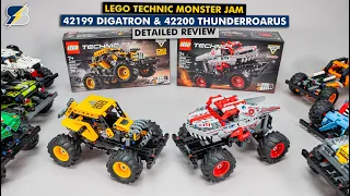 LEGO Technic Monster Jam 42199 DIGatron &amp; 42200 ThunderROARus detailed building review