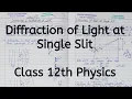 Diffraction of Light at Single Slit Chapter 10 Wave Optics Class 12 Physics