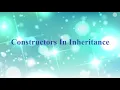 Constructors in Inheritance in Python