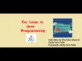 For loop in java programming - In Hindi
