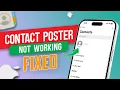Download Lagu How To Fix Contact Poster Not Working After iOS 17 Update | Contact Poster Issue on iPhone Fixed
