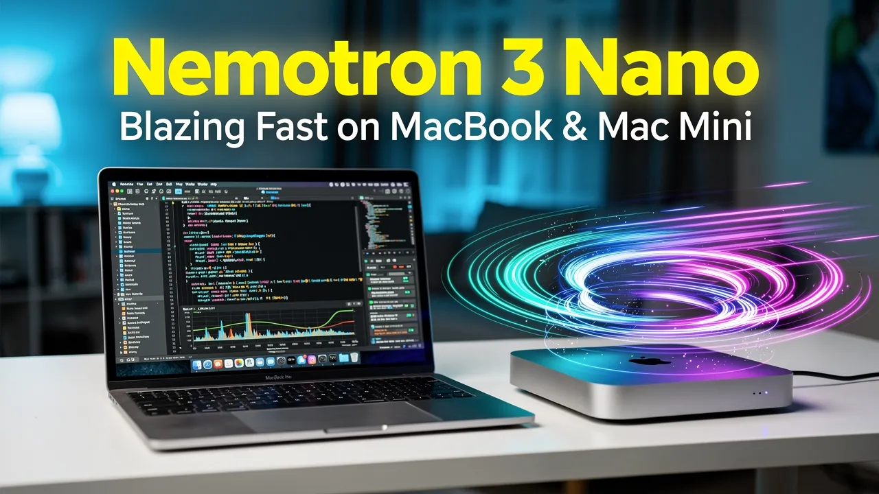 Nemotron 3 Nano running very fast on Macbook/Mac Mini locally - Mac AI Tutorial Video Thumbnail