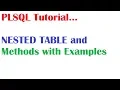Tutorial What is PL SQL Nested Table Collections