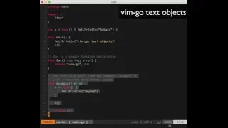 vim-go text function selection objects