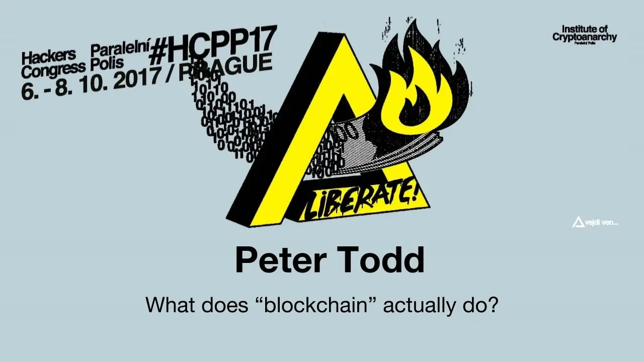 Peter Todd - WHAT DOES "BLOCKCHAIN" ACTUALLY DO? | HCPP17