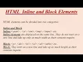 HTML HTML Inline and Block elements What are inline and block level elements in html Important