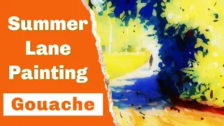 Download Summer Lane Painting in Gouache (Full Demonstration :) 🌞🌳 MP3