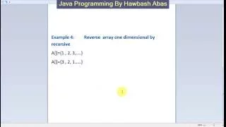 Reverse array by Recursion in java Kurdish Datastructure in java by Hawbash Abas Part 41
