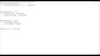 Python Function Overloading using Multiple Dispatch