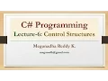 C Lecture 6 - Control Structures in C