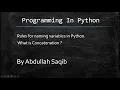 Python Legal and Illegal variables Concatenation Explanation By Abdullah Saqib Urdu Hindi