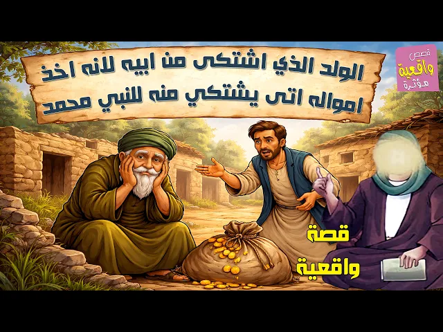 ⁣قصة الولد الذي اشتكى من ابيه لانه اخذ من امواله والنبي محمد (ص)