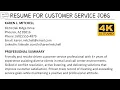How To Write Resume for Customer Service Jobs with Sample and Explanation Writing Tutorials