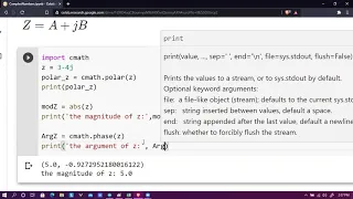 Complex Numbers in Python