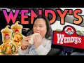 Wendy s Mukbang Grilled Chicken Ranch Wrap Creamsicle Frosty Cinnabon Pull-Apart Eating Show