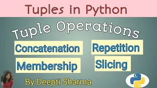 Tuple Operations in python Concatenation Repetition Membership Operators Tuple Slicing
