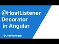 Angular Tutorial HostListener decorator in angular