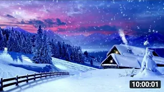 فيديو 10 ساعات بدون حقوق الطبع و النشر موسيقى هادئة مع تساقط الثلج منظر لا يقاوم 